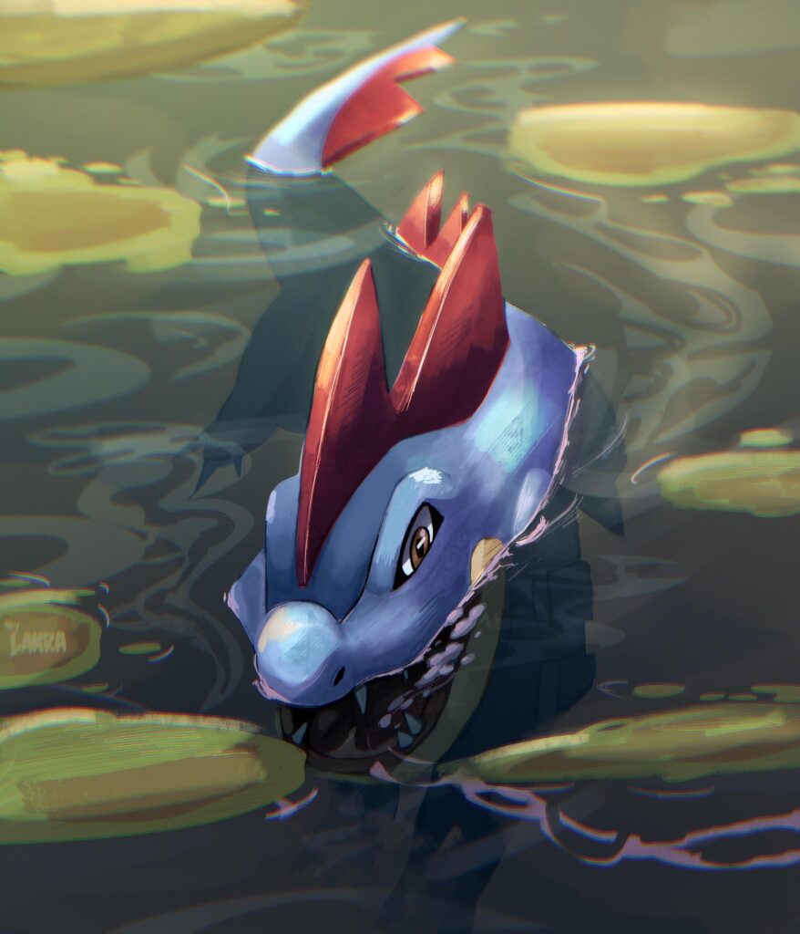 [OC] Feraligatr Art mi inicial favorito, está ilustración me encantó hacerla🫶🏻