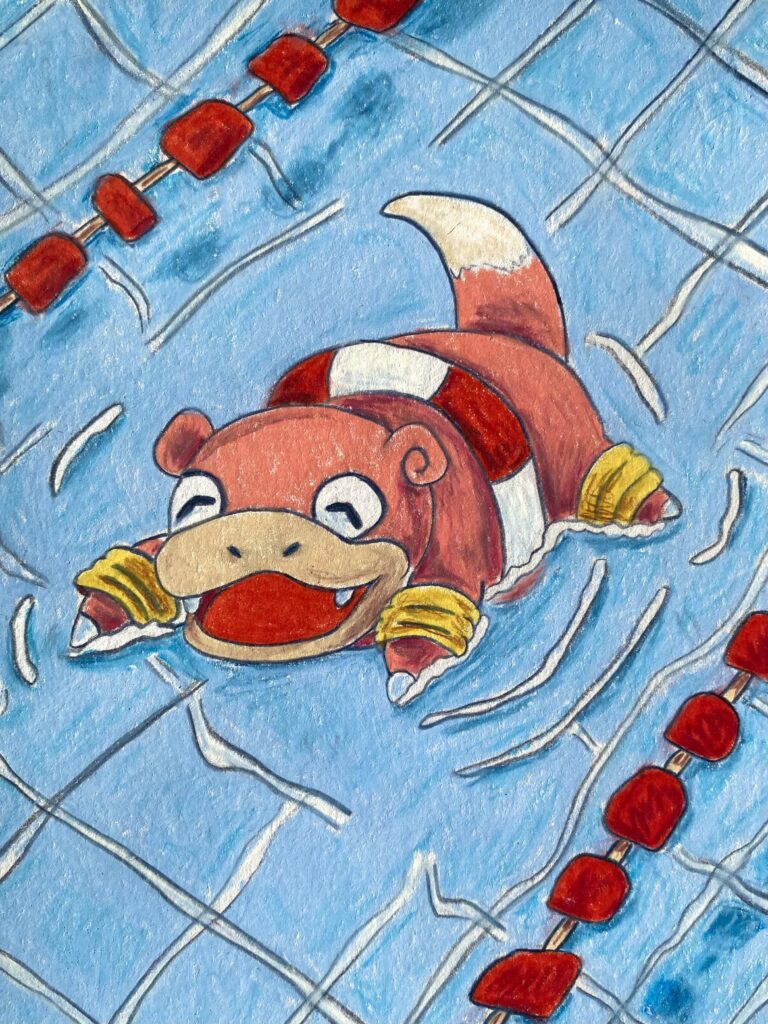 Slowpoke chillin in the pool [OC]