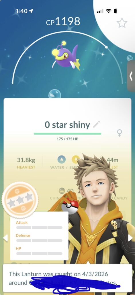 My best shiny, IV 0 0 0