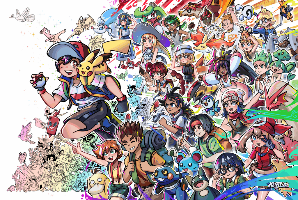 I drew Ash, and some other characters.