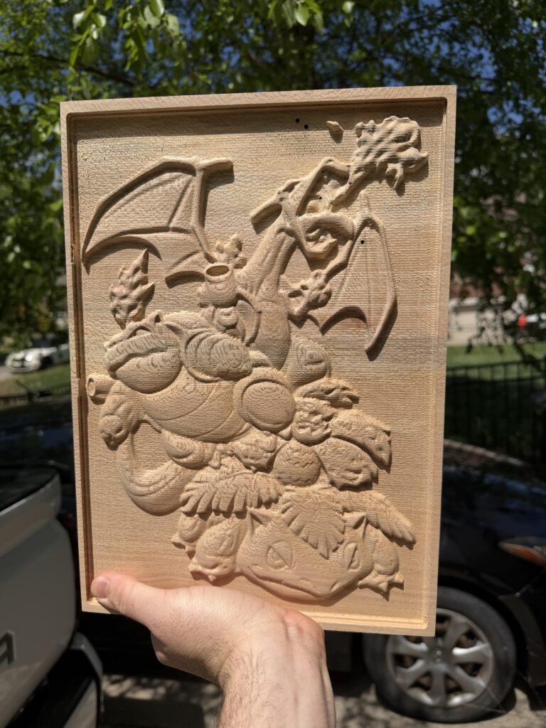 Wood carving of the big three