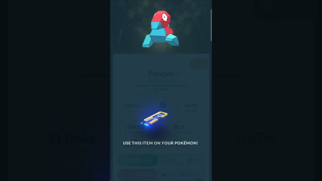 Pokemon go lucky Porygon evolving
