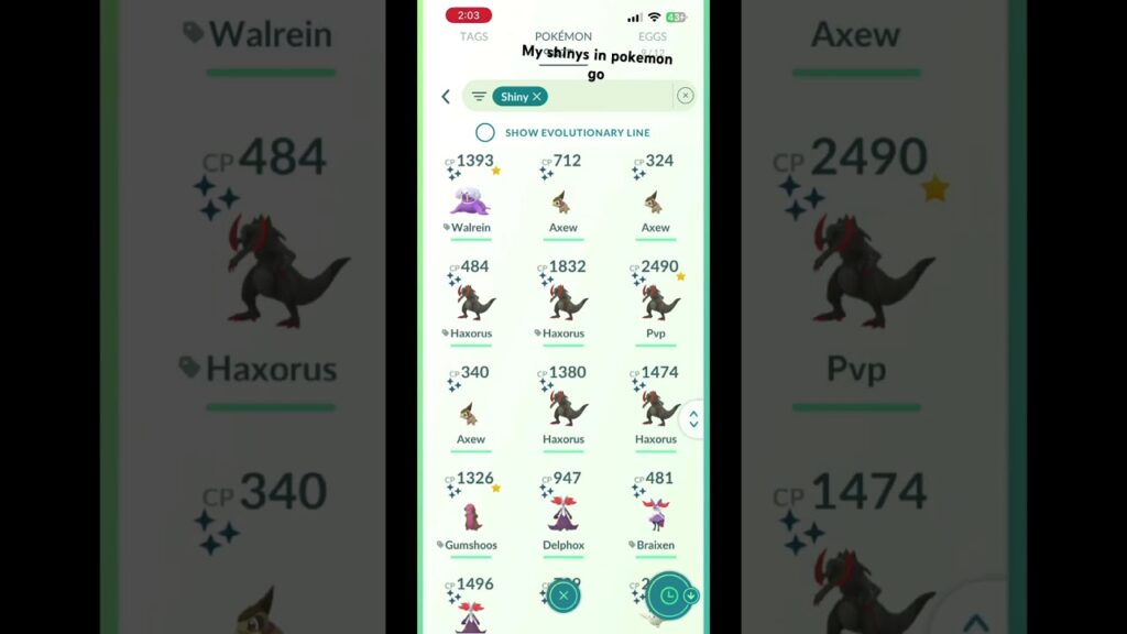 My shinys in pokemon go