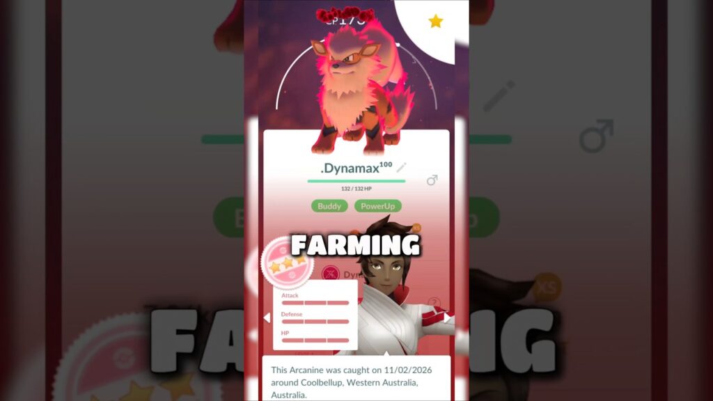 Dynamax Growlithe Max Monday today in Pokemon GO. Yay hundo Arcanine #pokemon #pokemongo #pogo