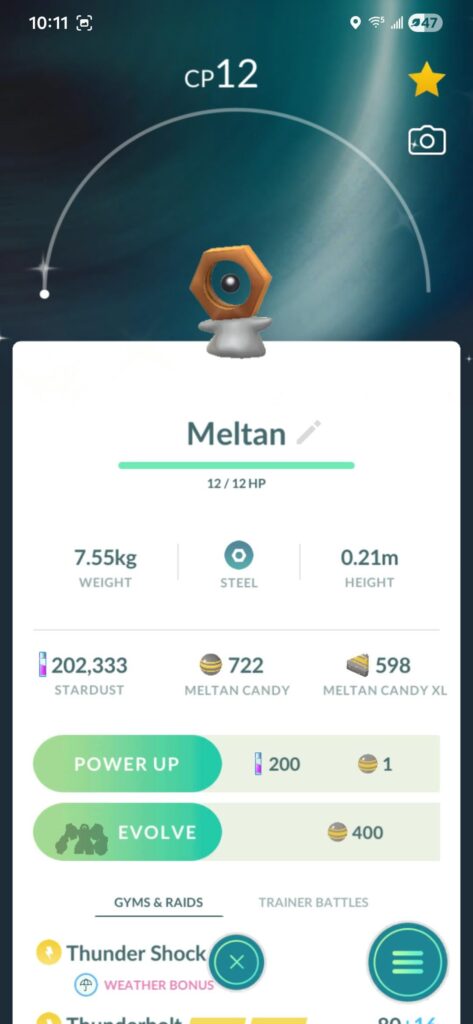 How rare is level 1 shiny meltan?