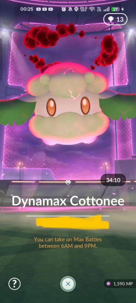 Dynamax Cottonee is Tier 1