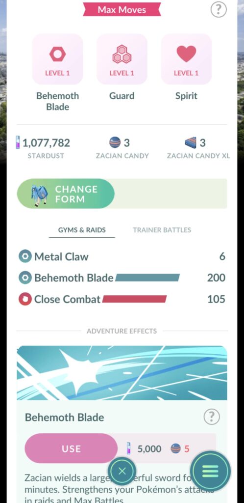 Crowned Zacian in Max Battles