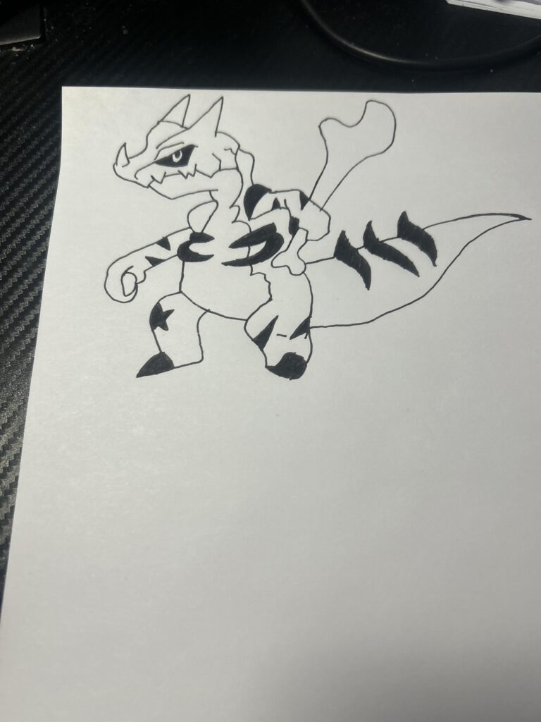 I drew mega Marowak by hand.