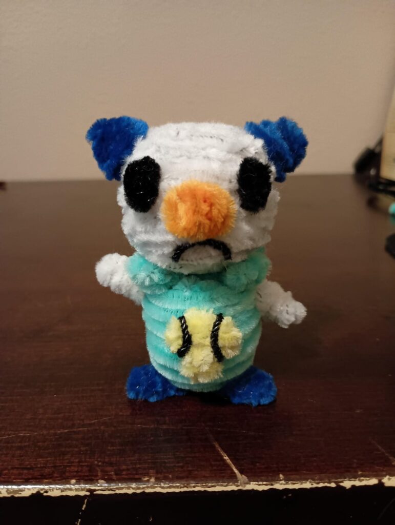 I made Oshawott out of pipecleaners for otter day