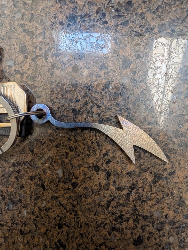 I made a Raichu Keychain out of Titanium! Would love some feedback :)