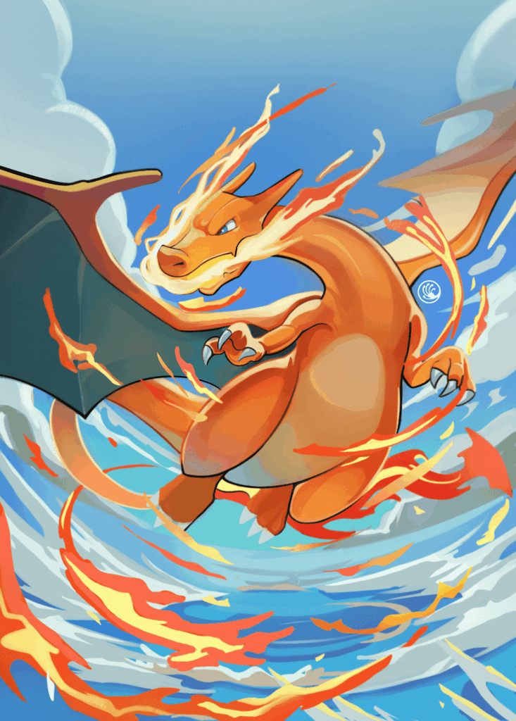Sharing my Charizard card illustration. 🧡