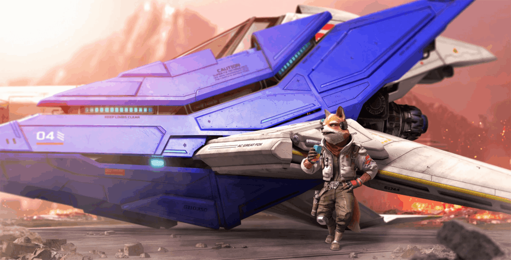 Starfox (2026) Arwing and Fox Render.
