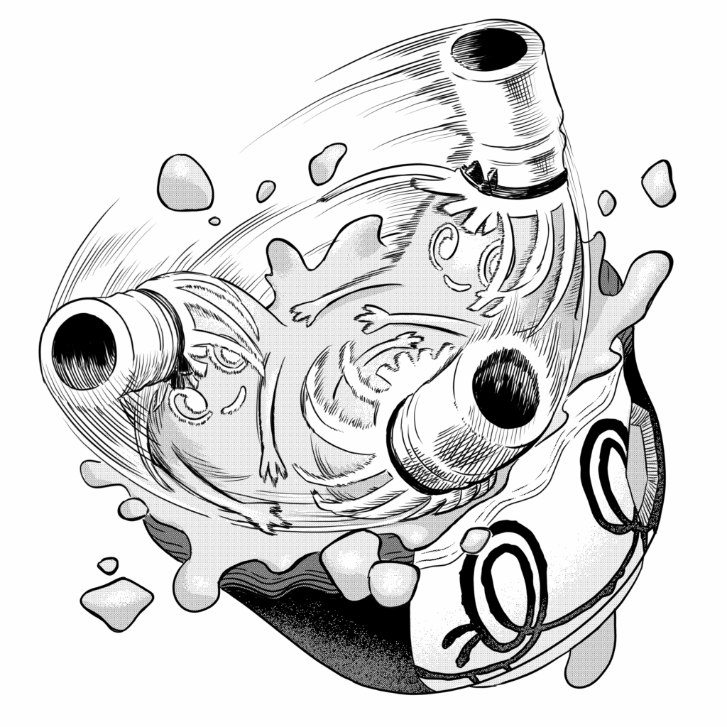 He spins (OC)