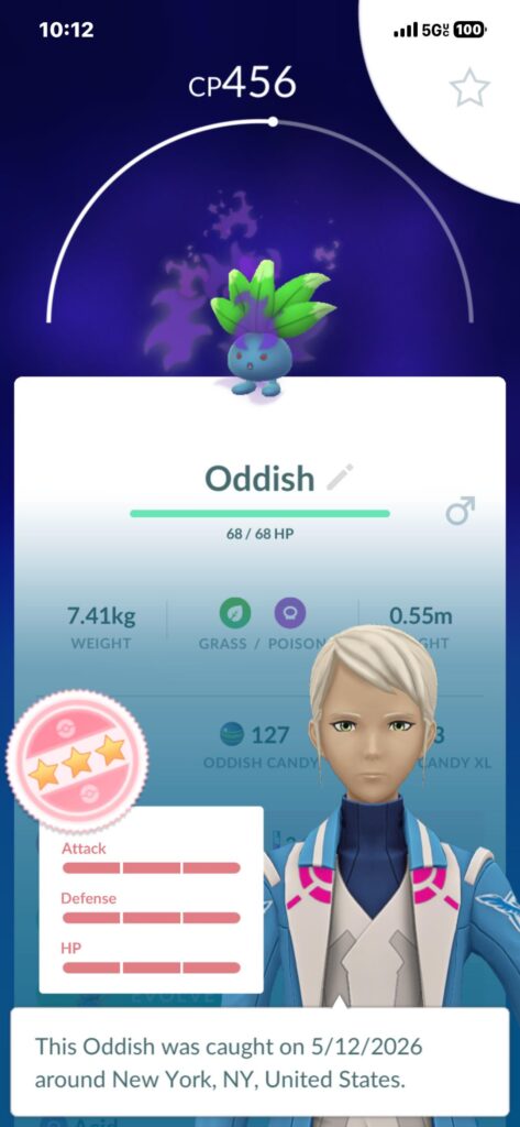 I’ve never gotten a single Hundo legendary but I guess angry oddish is cool