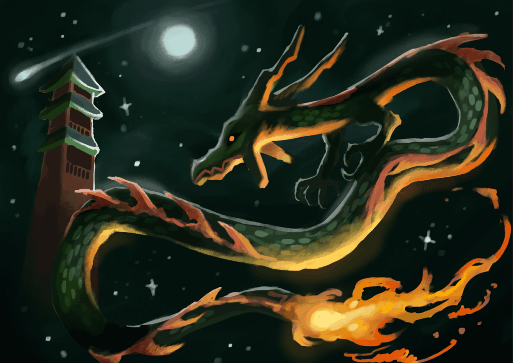 [OC] I tried to make Rayquaza into a more traditional eastern dragon!