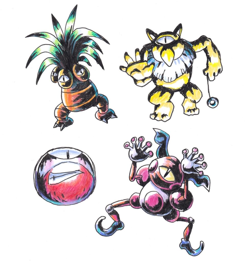 Four weirdo Eyemons