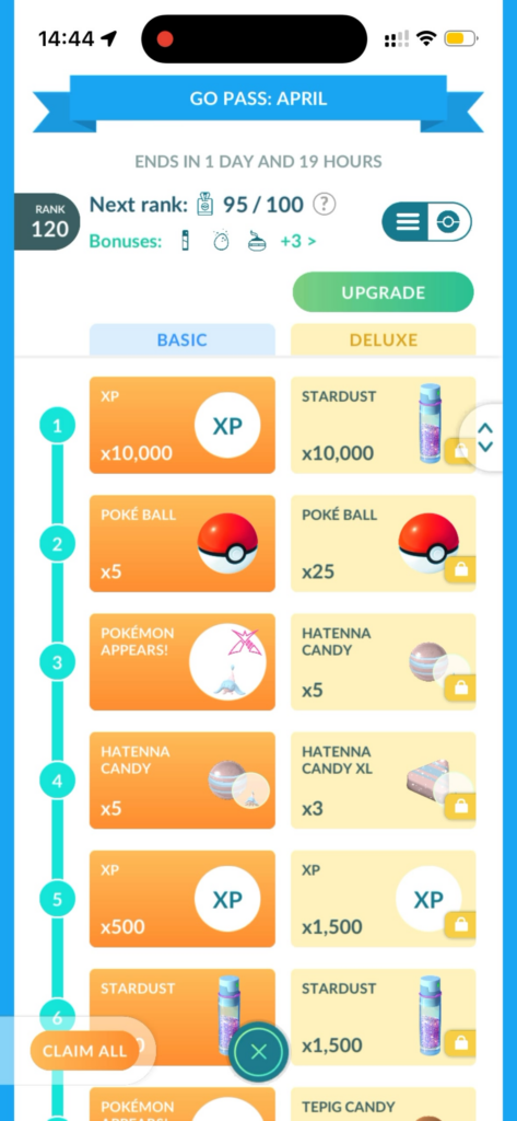I like to claim all 100 GO Pass tiers at once