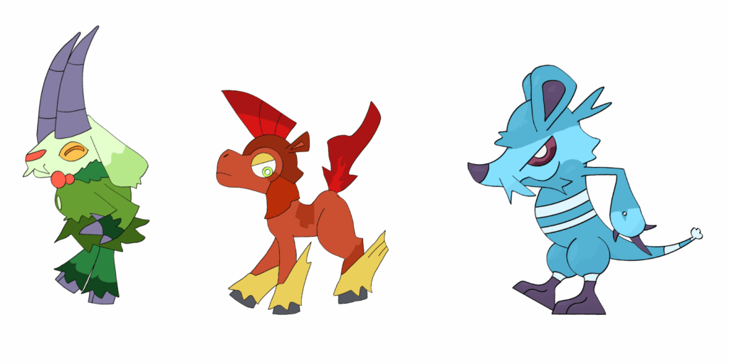 Middle evolutions for the epos region starters.