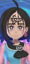 This character from Pokemon champions called tatora has a forehead so big you can play tic tac toe on her head with a marker