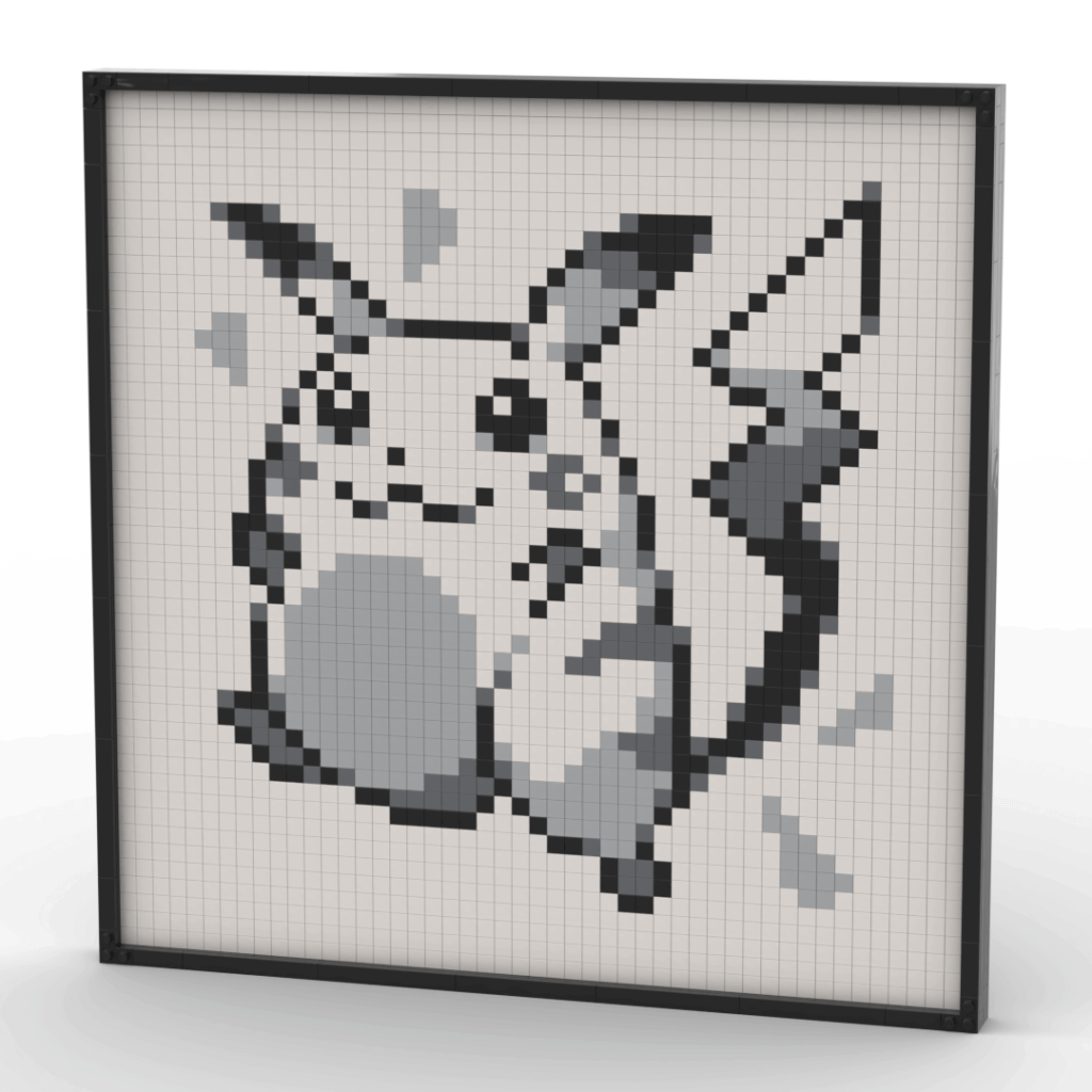 LEGO art I made of Pikachu's original chubby Red / Blue sprite
