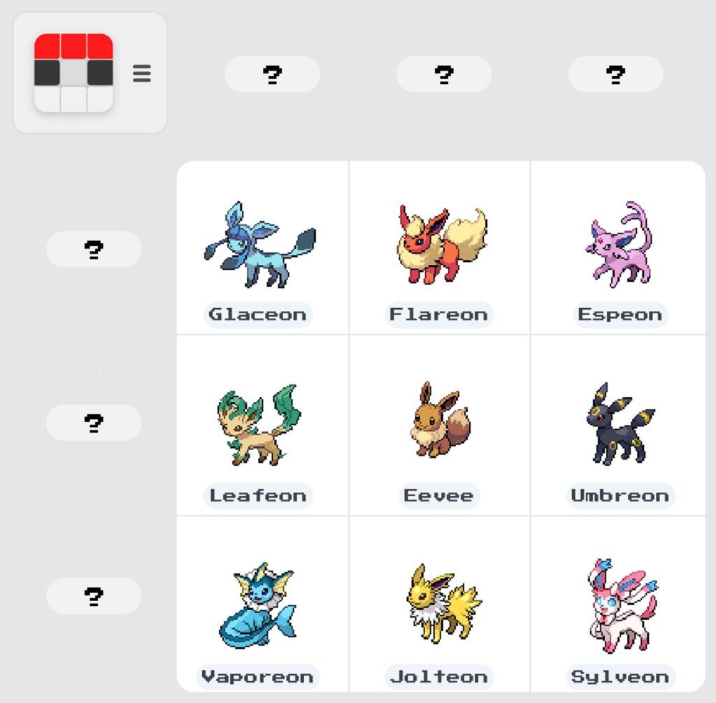 Reverse PokeDoku: Eeveelution Edition