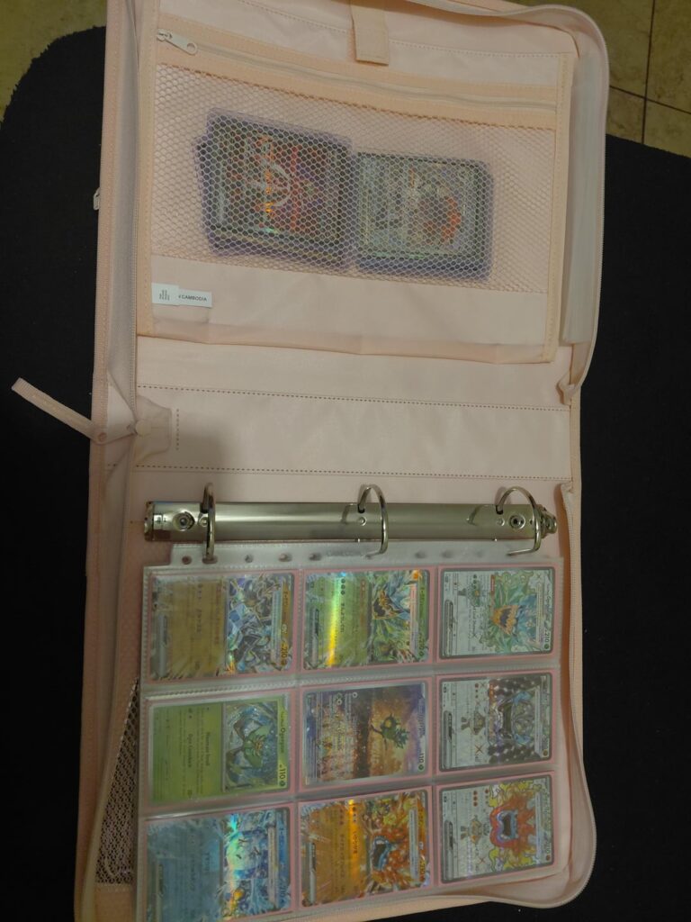 Got a pretty pink binder to put all my cool cards in