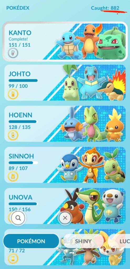 Only 65 pokemon away from having every available mon.