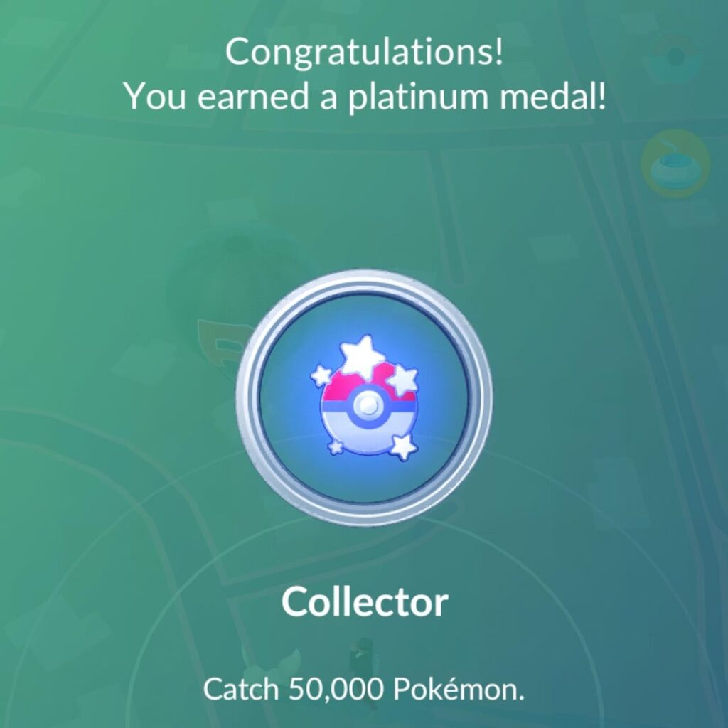 Sent to the professor my 50K Pokemon on catch before the medal came up. It was a Beldum from the Go Pass. So here’s 50K+1 instead. Let's Go!