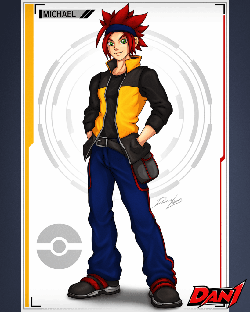 Michael from Pokémon XD Gale of Darkness, but aged up 5 years.