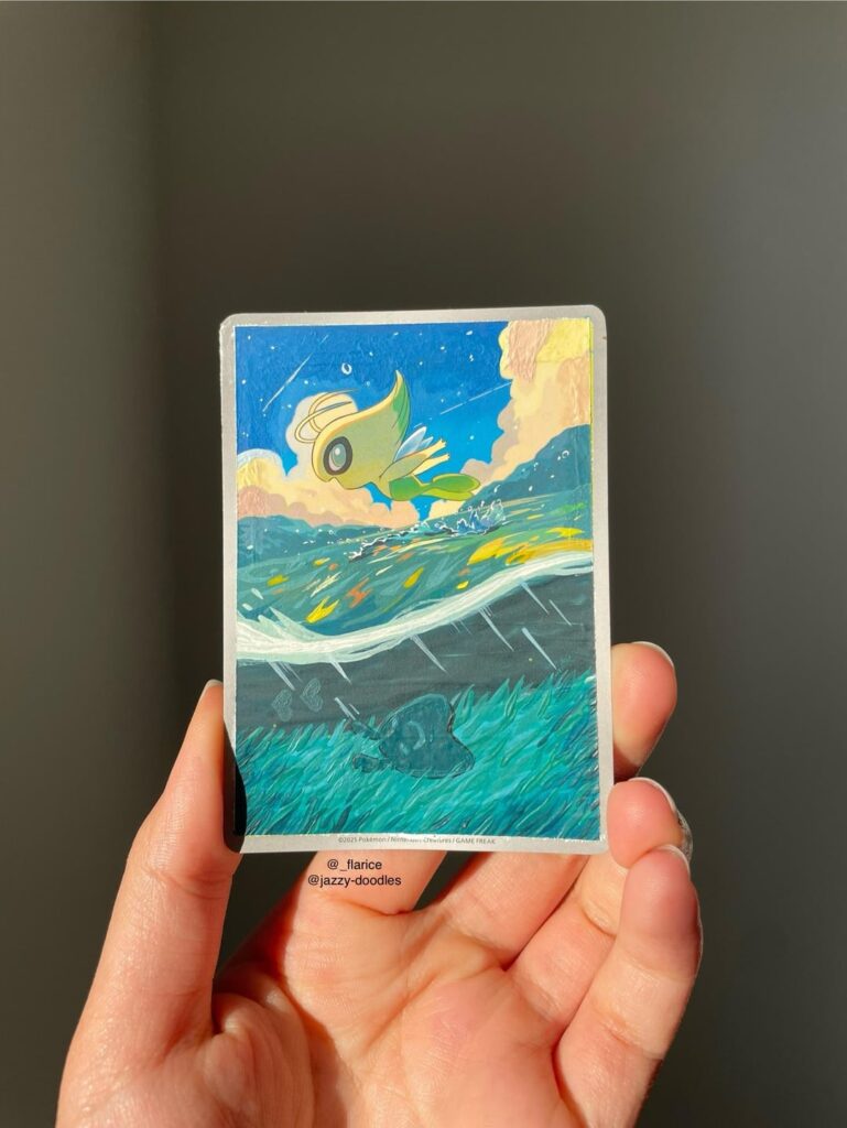 Celebi hand painted card [OC]