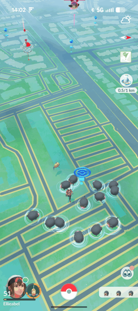 Shiny rates seem good right out the door. This cluster of hogs actually had 3 shinies.