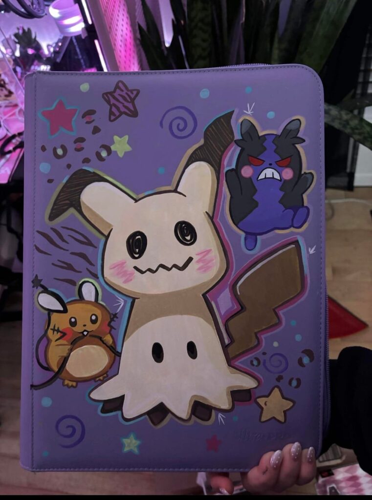 Custom hand-painted Pokémon binders