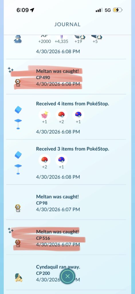 No shiny Meltan out of 70 yesterday, and was down to 3 minutes left today and the 4th and 2nd to last out of 70 today were shiny. Was about to lose my mind