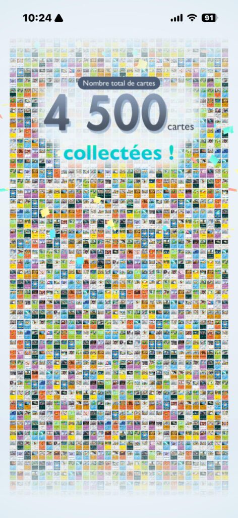 4500 cartes atteignentes
