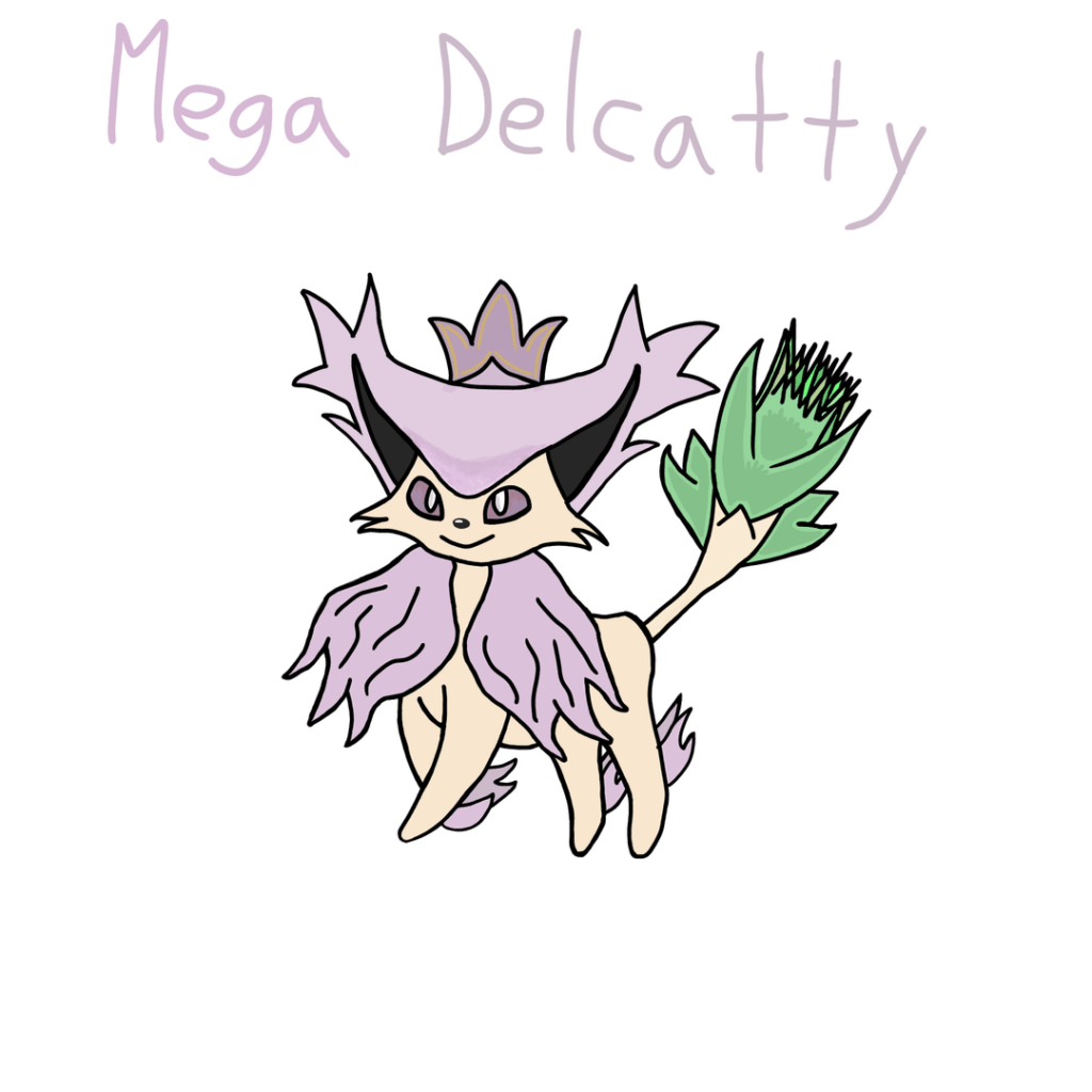 Tried making a Delcatty Mega-evolution (I drew this over the official art of Delcatty so I could have a base to go off of). Stats and Ability are on the next slide
