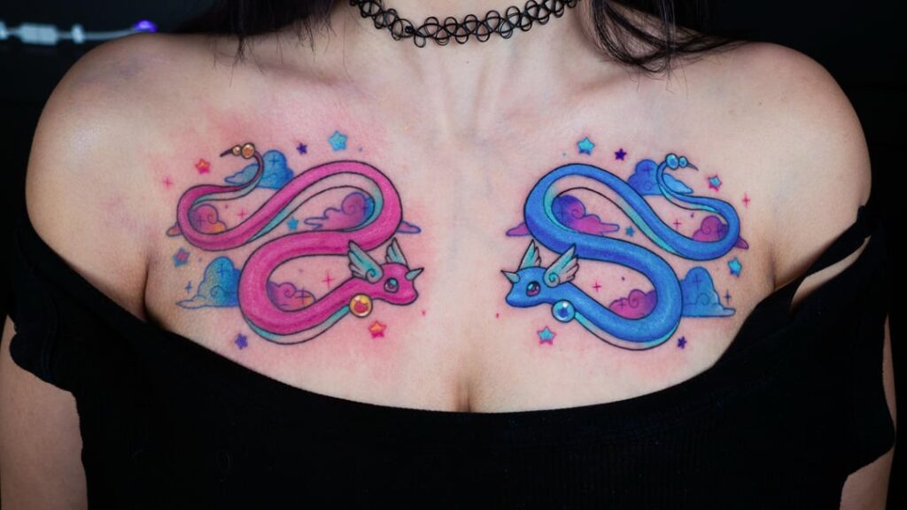 Dragonairs chest piece ✨ My favorite ones I've tattooed so far