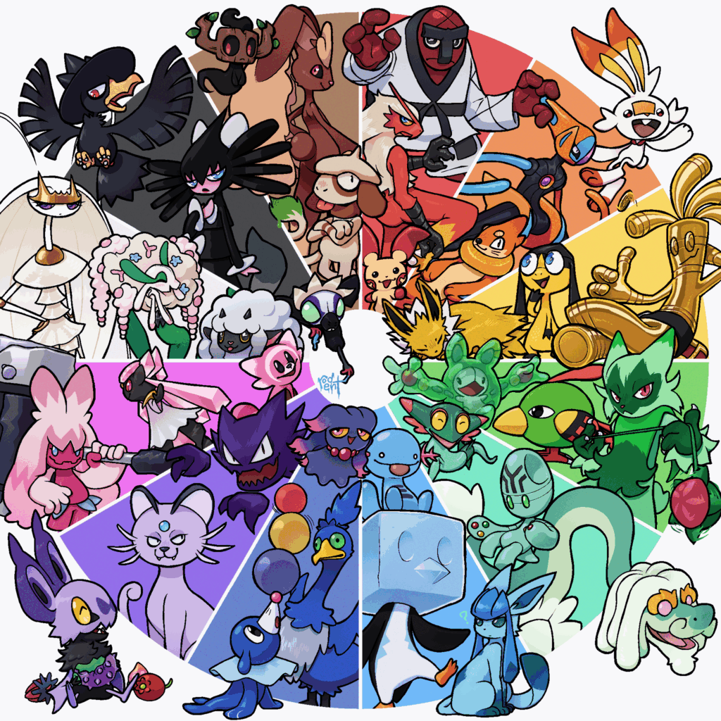 pokemon themed color wheel challenge