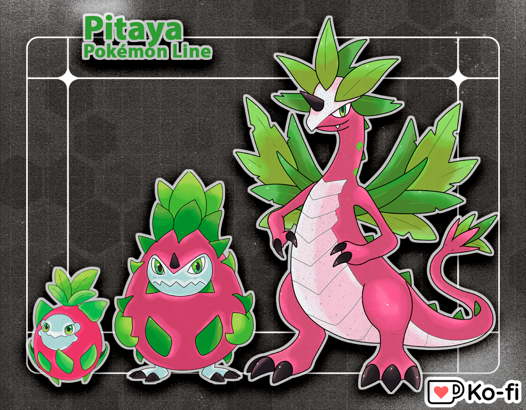 Pitaya -Dragon Fruit Fakemon - Pseudo Legendary Pokémon Art