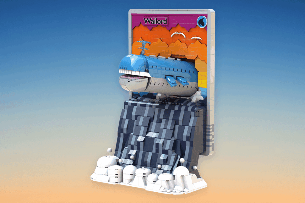 Introducing "Wailord's Mighty Splash", my submission to the Pokémon Card LEGO Ideas contest!