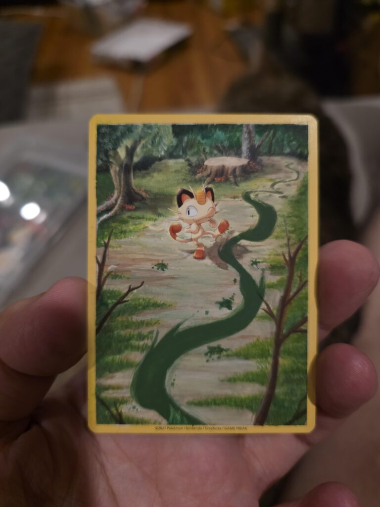 My third hand painted card, Meowth!