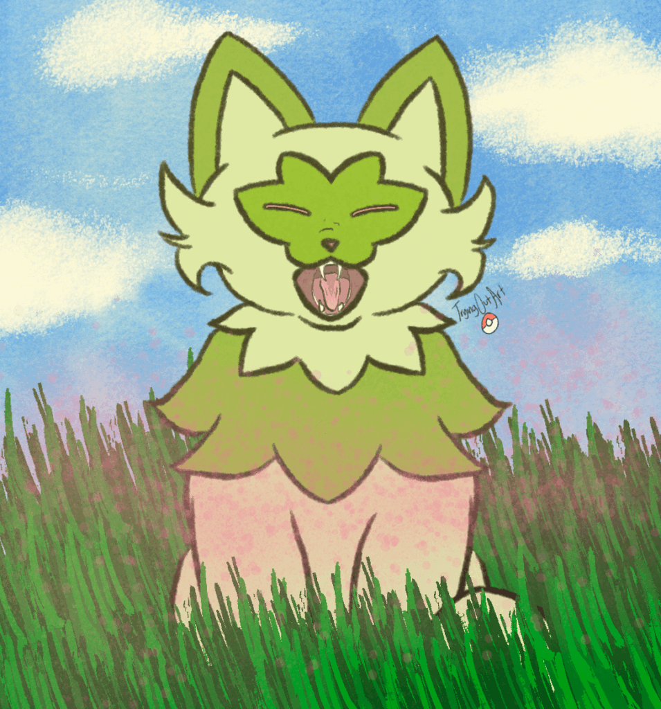 Sprigatito yawn!