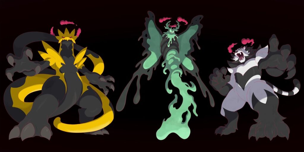 Gigantamax forms for my Zantsii starters. Have really fallen in love with the style recently. Also figured I should show off my new renders and slight tweaks to the vanilla designs to showcase my improvement over the years