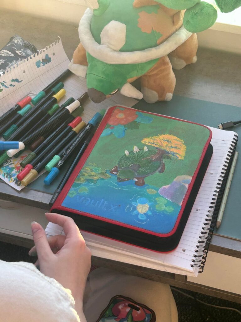 My Girlfriend made me a custom binder 🐢🌲🐸