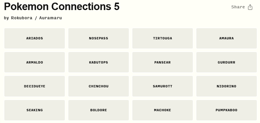 Pokemon Connections Day 5