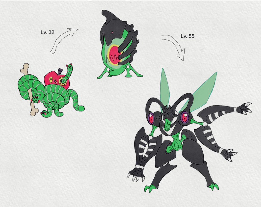 Bug-Tyoe Pseudo-Legendary Line: Knauom, Kribben & Kaemor