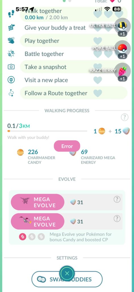 Can’t mega charizard to X.