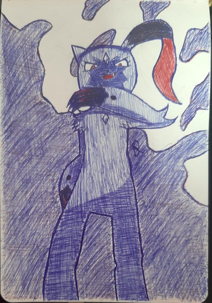 Recent Pokémon art I draw on my sketchbook with a Blue pen