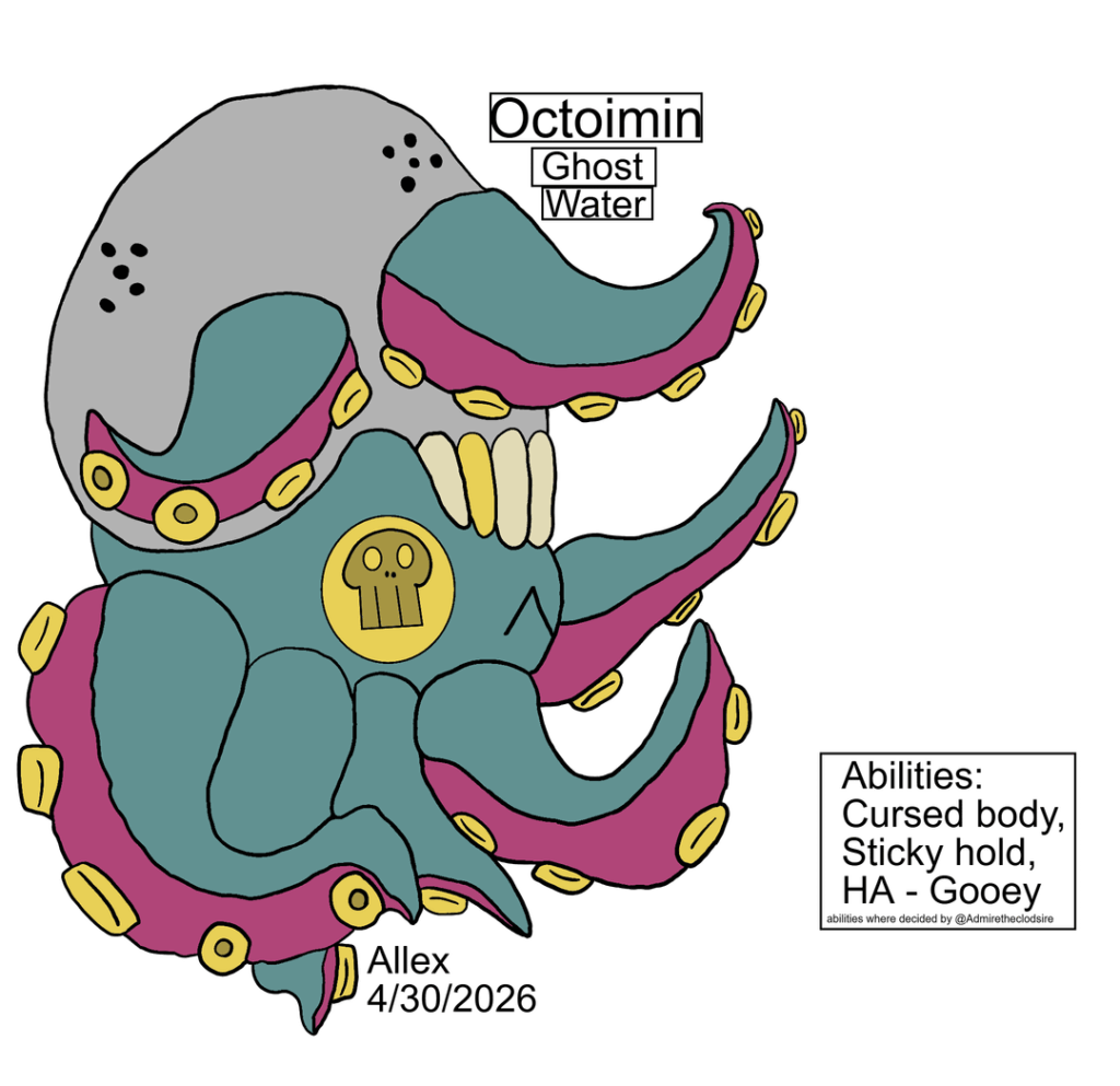I gave my veined octopus fakemon an evolution I would love to know how you feel about it