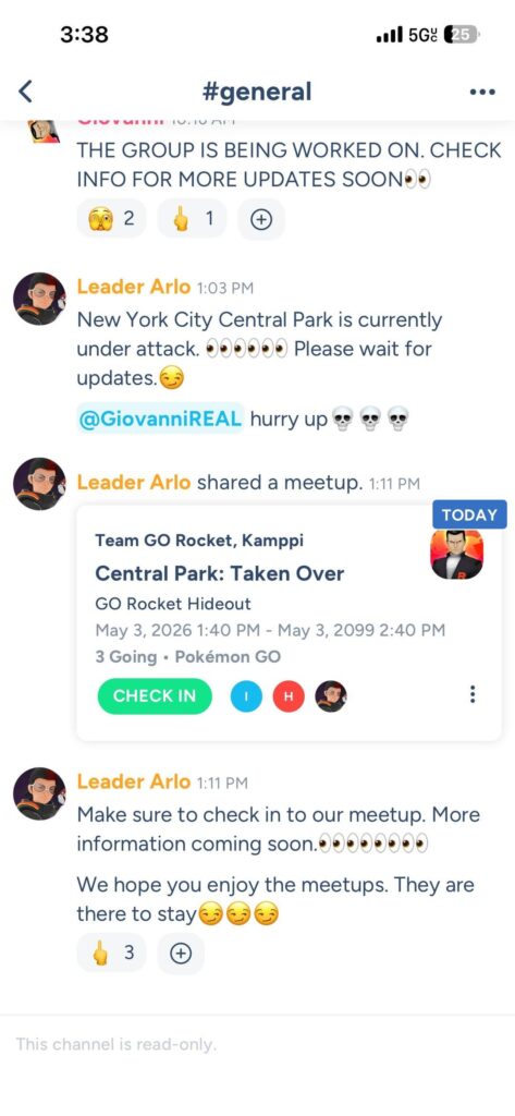New Team Rocket Go meet up invitation