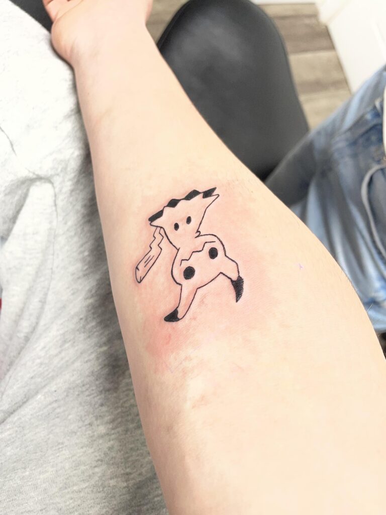 my new mimikyu tattoo!!